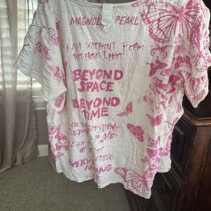 Magnolia Pearl Pink and White Short Sleeve Tee